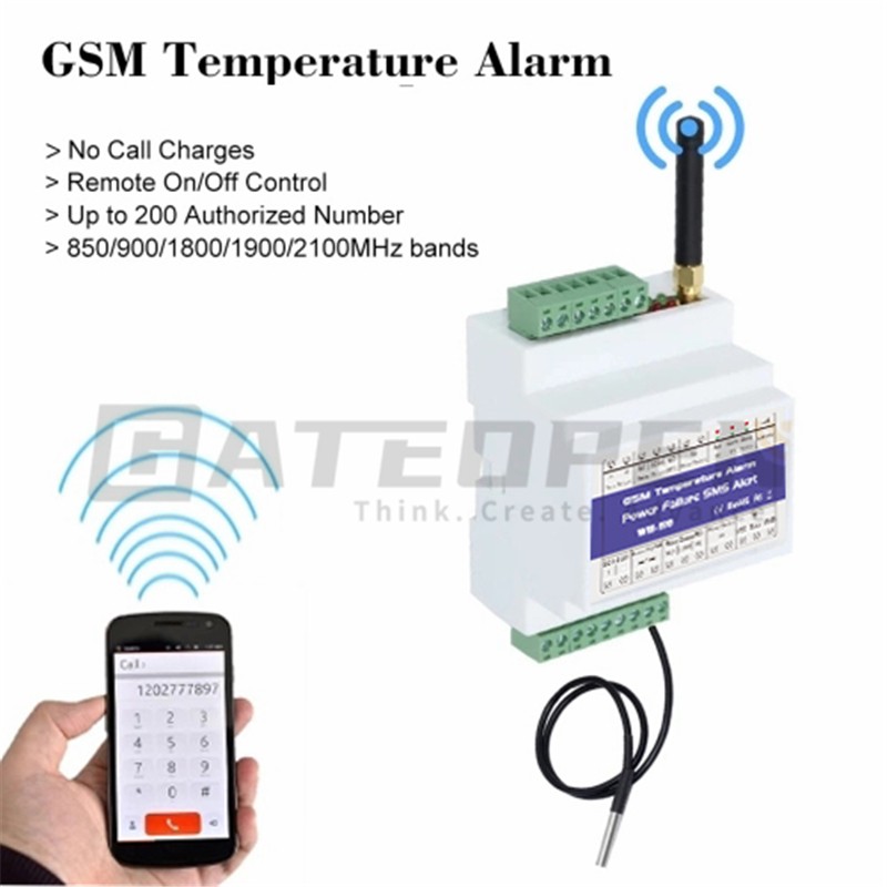 WH-180 GSM Temperature Alarm Power Failure SMS Alert Phone ID Monitoring 